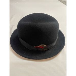 Hats In The Belfry Black Wool Hat With Feather Size Large